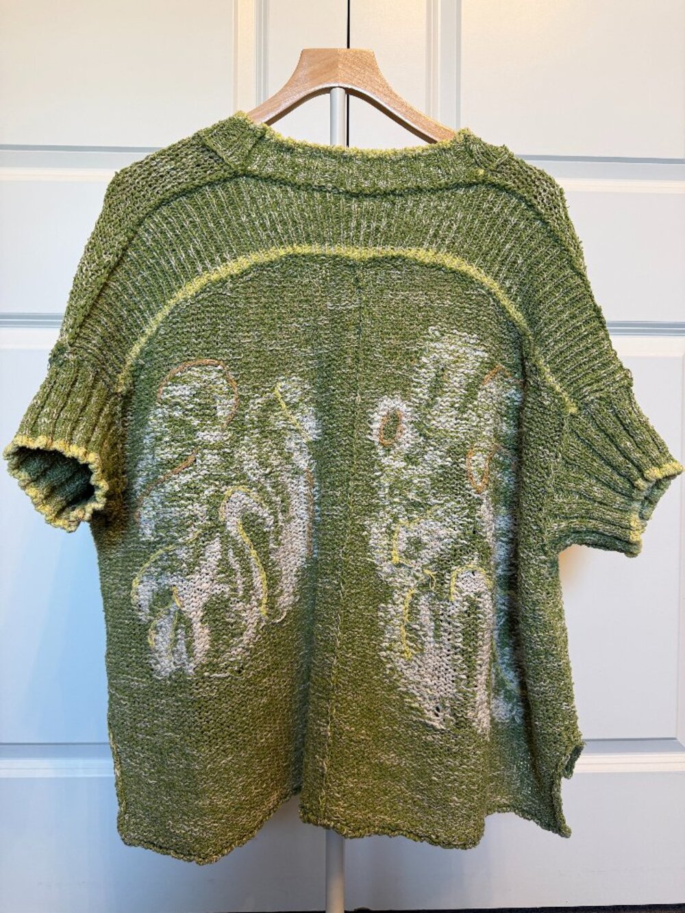 Anthropologie | Daily Practice | Green Palm Frond Knit Cardigan | XS/S